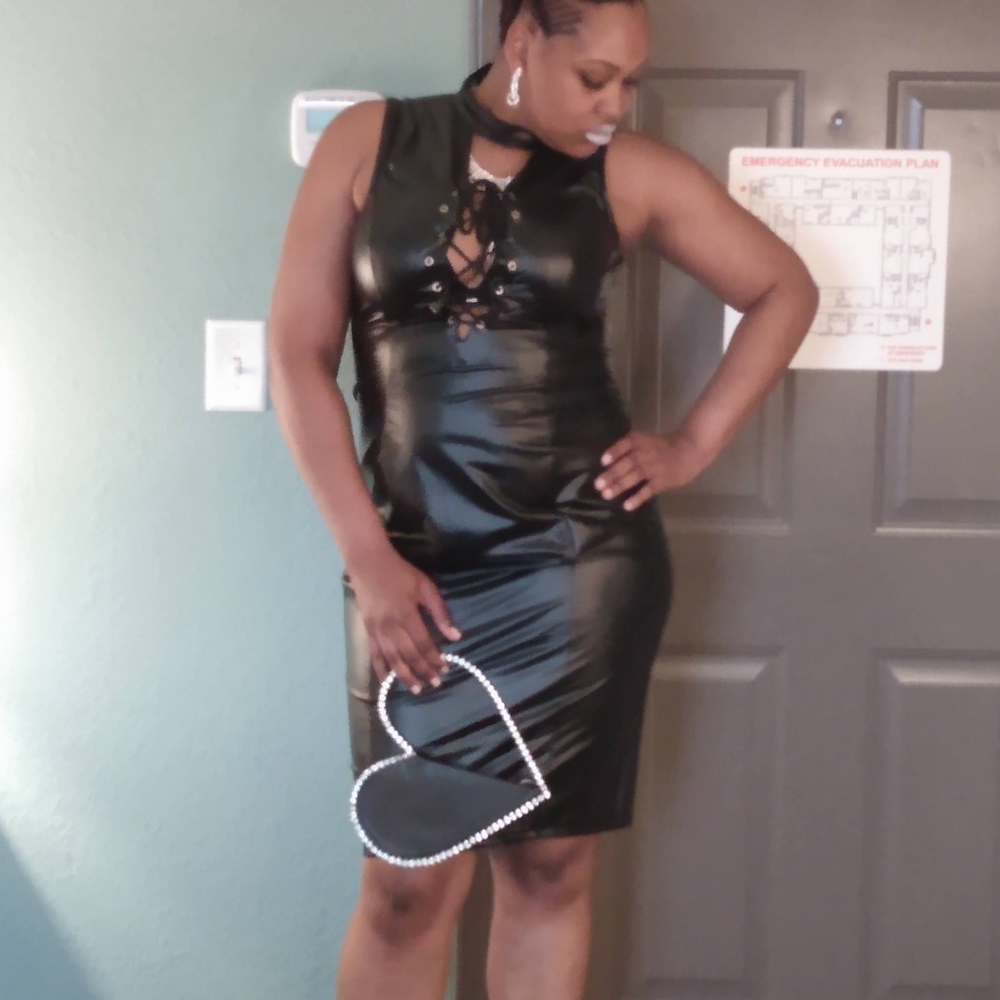 Leather bodycon dress